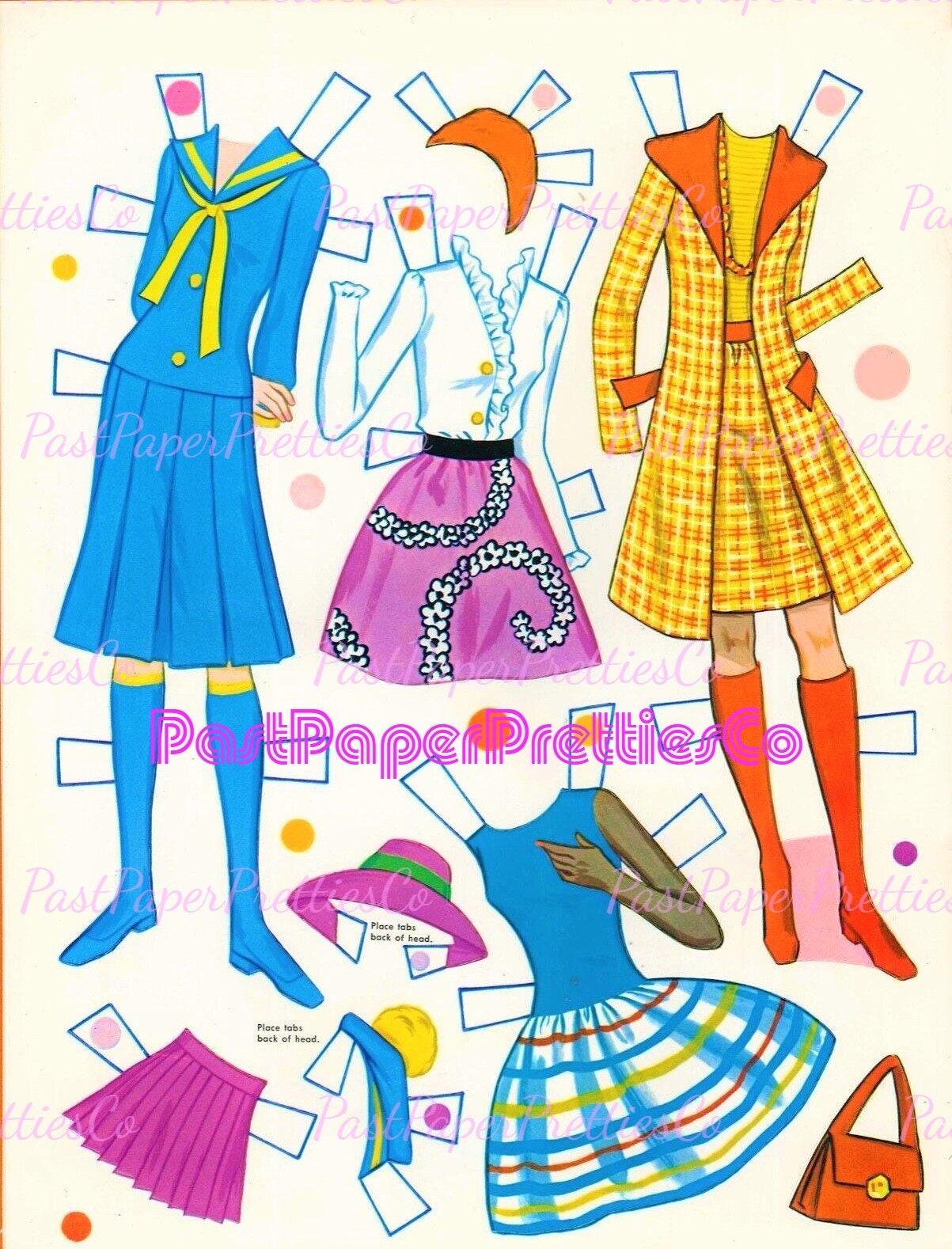 Vintage Paper Dolls World Of Barbie 1971 Printable PDF Instant Digital Download 11.5 Inch Toy Fashion Doll Seventies Clipart Z1