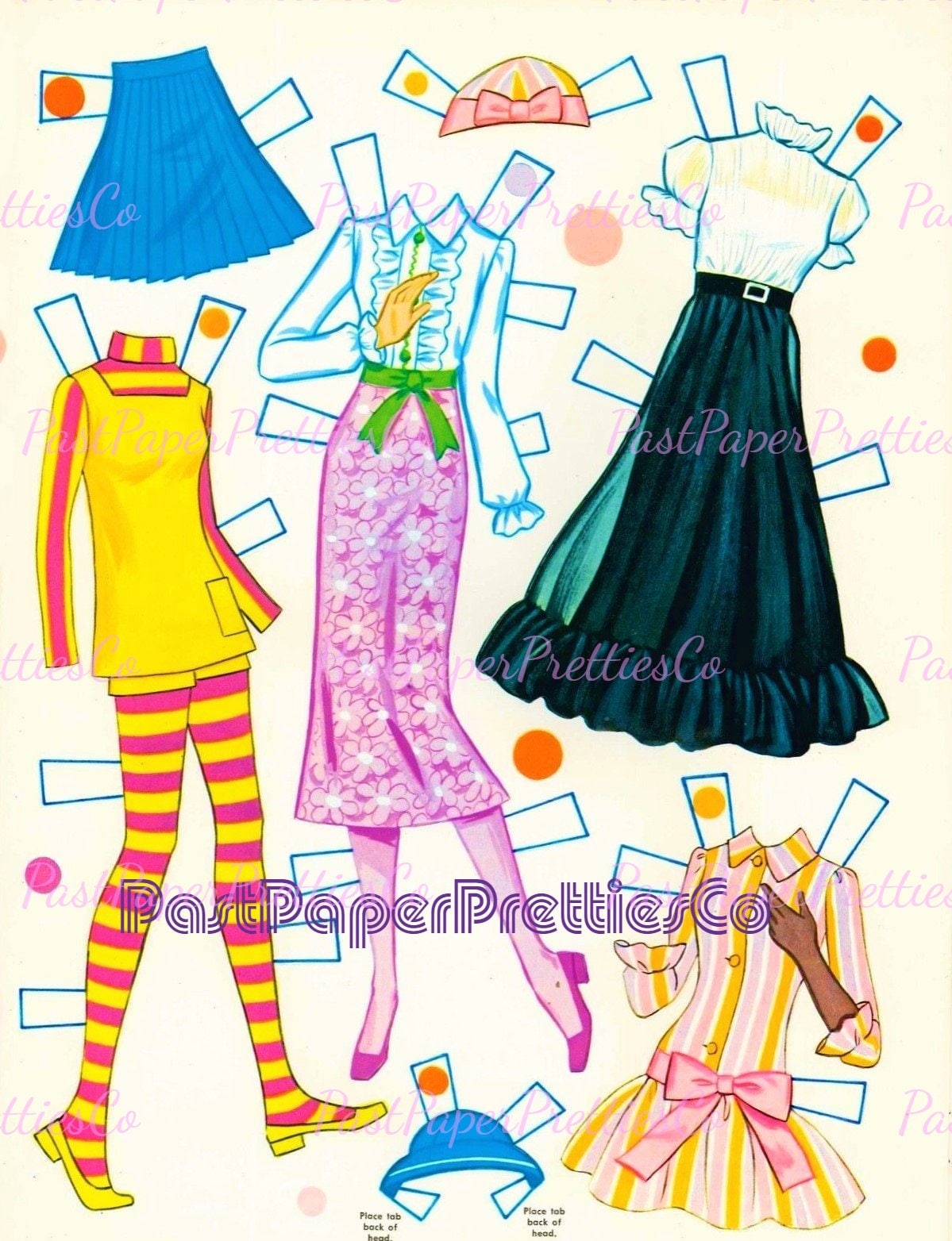 Vintage Paper Dolls World Of Barbie 1971 Printable PDF Instant Digital Download 11.5 Inch Toy Fashion Doll Seventies Clipart Z1