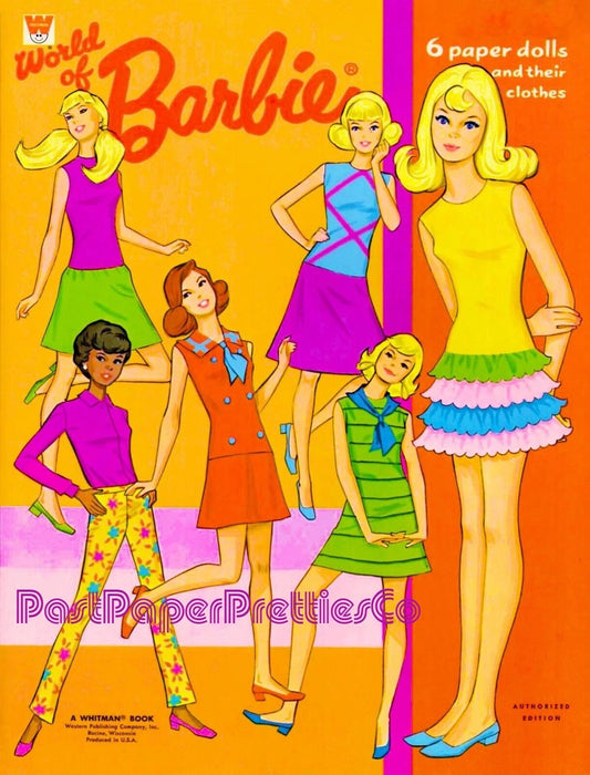 Vintage Paper Dolls World Of Barbie 1971 Printable PDF Instant Digital Download 11.5 Inch Toy Fashion Doll Seventies Clipart Z1