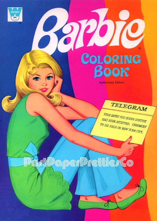 Vintage Printable Barbie Coloring Book PDF Instant Digital Download Retro Seventies 1972 Toy Doll 139 Pages to Color