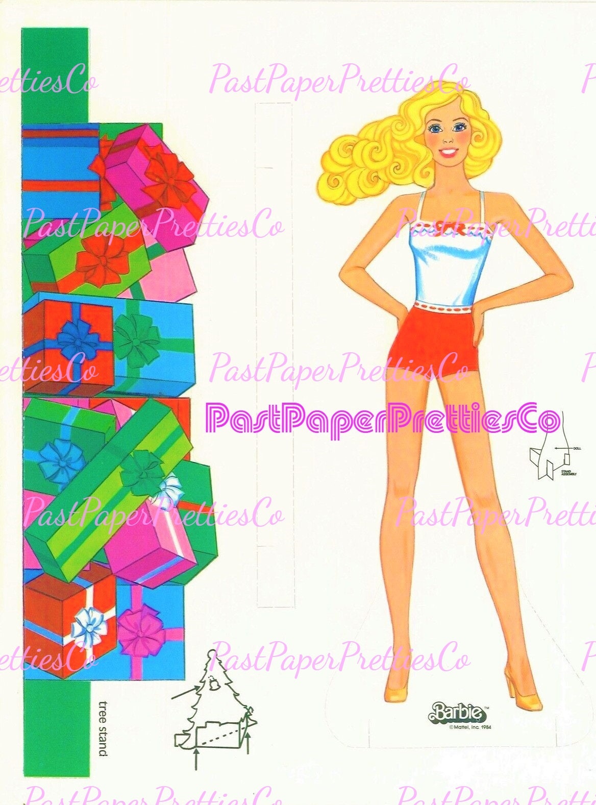 Vintage Christmas Time Barbie Paper Dolls 1984 Printable PDF Instant Digital Download Festive 11.5 Inch Fashion Doll Clipart Z1