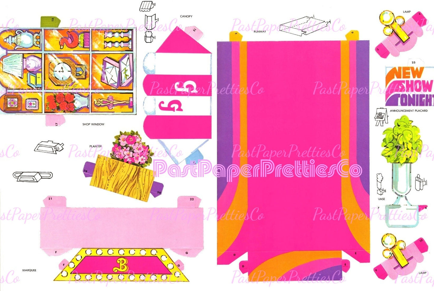 Vintage Barbie Paper Dolls Playset Pink and Pretty Fashion Show Playbook 1983 Printable PDF Instant Digital Download Eighties Toy Doll Z1