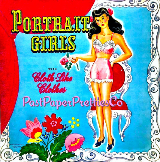 Vintage Paper Dolls Portrait Girls 1940s Printable PDF Instant Digital Download 3 Pretty Pin-Ups Glamour Girls Clip Art