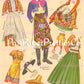 Vintage Fiesta Paper Dolls 1965 Printable PDF Instant Digital Download 6 Spanish Festival South American Party Clip Art