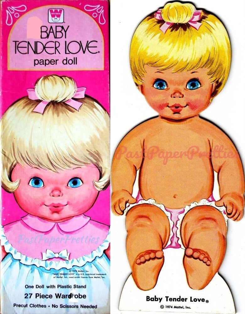 Vintage Paper Dolls Baby Tender Love Toy Doll c. 1974 Printable PDF Instant Digital Download Cute Childhood Memories Toy Doll Clip Art