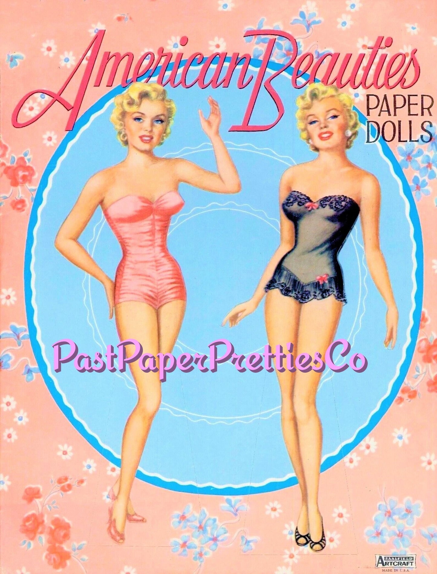 Vintage Paper Dolls American Beauties 1950s PDF Printable Instant Digital Download Beautiful '50s Glam Glamour Pin Up Girls Clip Art