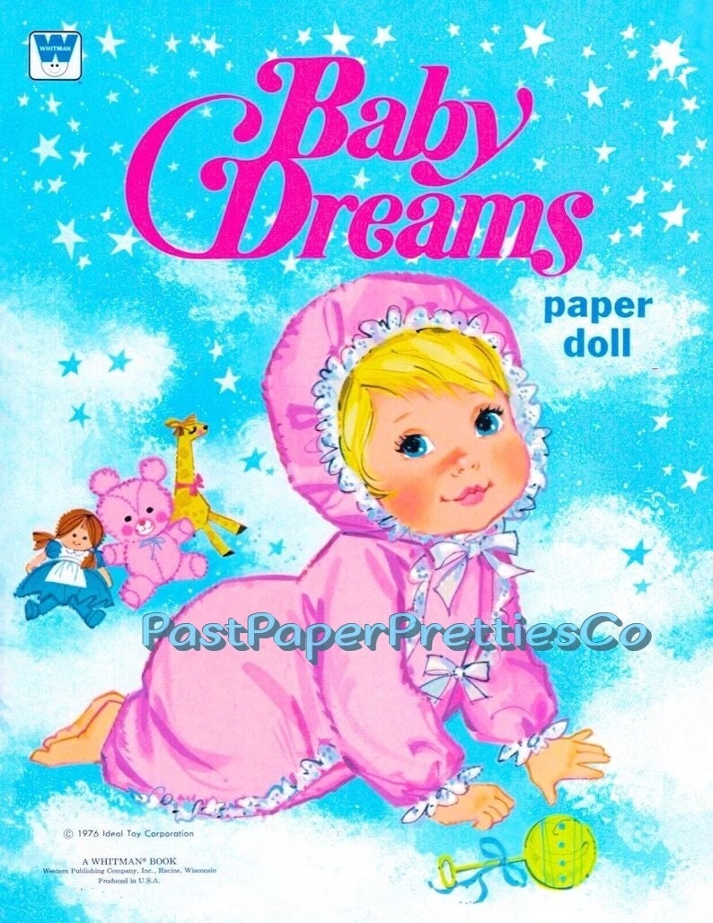 Vintage Paper Dolls Baby Dreams Toy Doll c. 1976 Printable PDF Instant Digital Download Cute Childhood Memories Toy Doll Clip Art