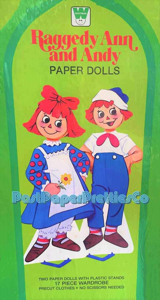 Vintage Raggedy Ann and Andy Paper Dolls 1982 Printable PDF Instant Digital Download Cute Childhood Toy Rag Dolls Clipart