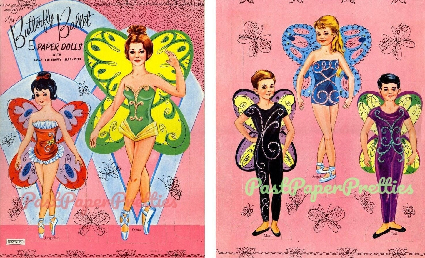 Vintage Paper Dolls The Butterfly Ballet Ballerinas c. 1957 PDF Printable Instant Digital Download 7 Cute Girl and Boy Ballet Dancers