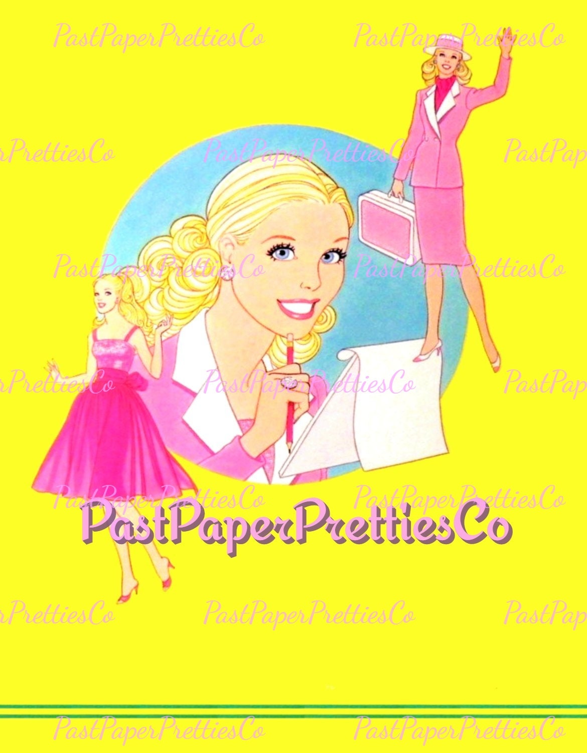 Vintage Paper Dolls Day to Night Barbie 1985 Printable PDF Instant Digital Download Career Girl Fashions Toy Doll Z1