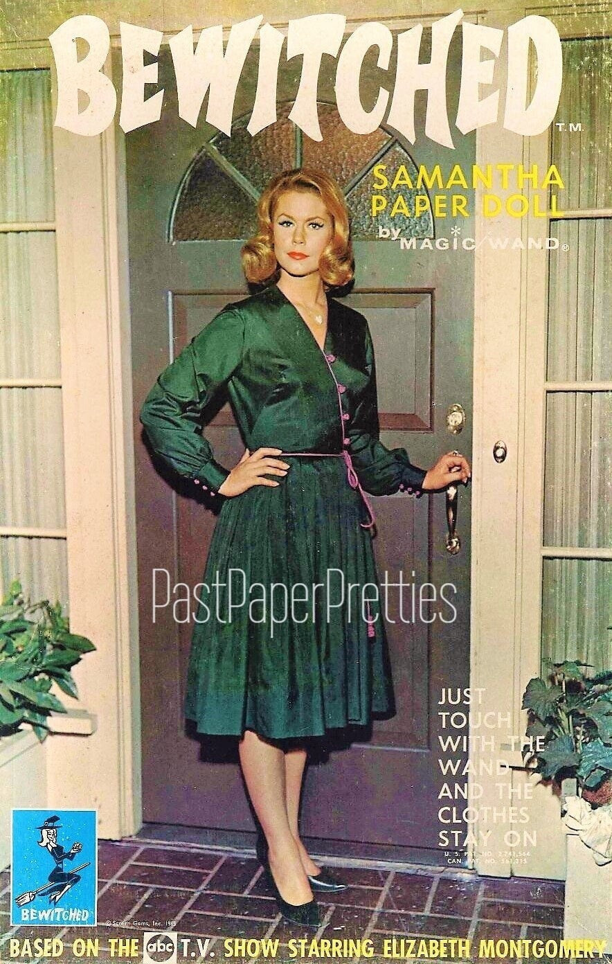 Vintage Paper Dolls Bewitched c. 1965 Printable PDF Instant Digital Download Retro TV Show Sitcom Samantha Stephens Witch Doll Clip Art
