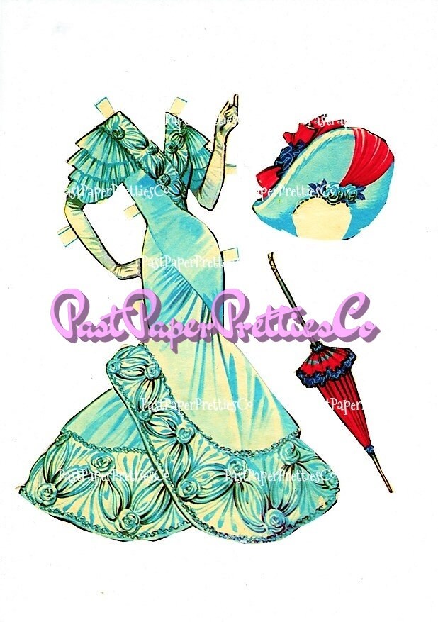Vintage Paper Dolls My Fair Lady The Musical 1960s Printable PDF Instant Digital Download Pretty Eliza Doolittle Clip Art