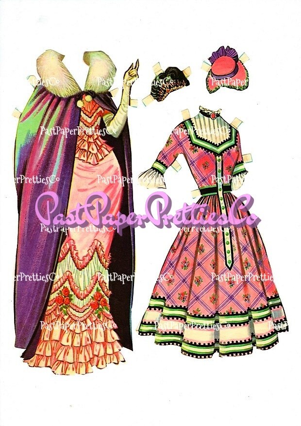 Vintage Paper Dolls My Fair Lady The Musical 1960s Printable PDF Instant Digital Download Pretty Eliza Doolittle Clip Art