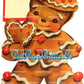 18 Vintage Printable Retro Gingerbread Man Cookie Christmas Card Images 3 Sizes PDF Instant Digital Download Cute Merry Kitschmas Clipart