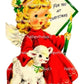 Vintage Printable Little Christmas Angel and Lamb Card Image c. 1940s PDF Instant Digital Download JPEG PNG 300 dpi