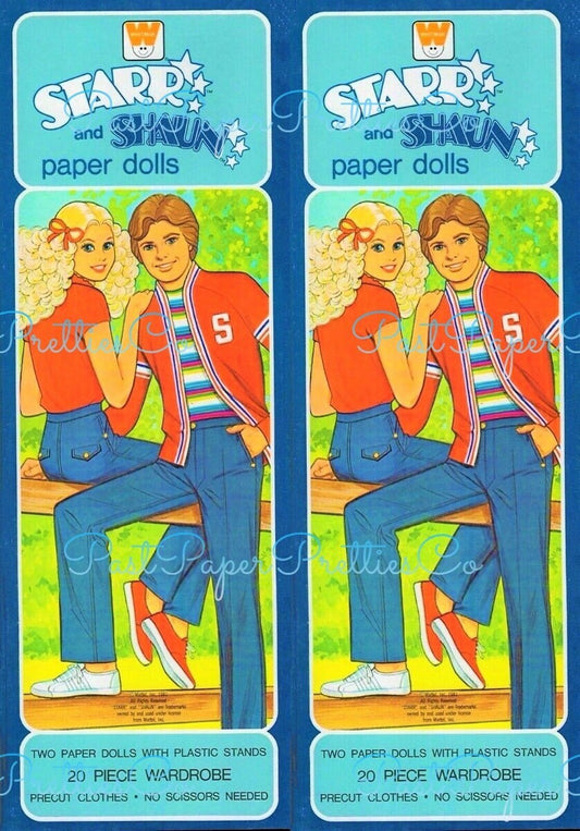 Vintage Paper Dolls Starr and Shaun Teen Girl Boy 1981 Printable PDF Instant Digital Download Childhood Toy Fashion Doll & Clothing Z1