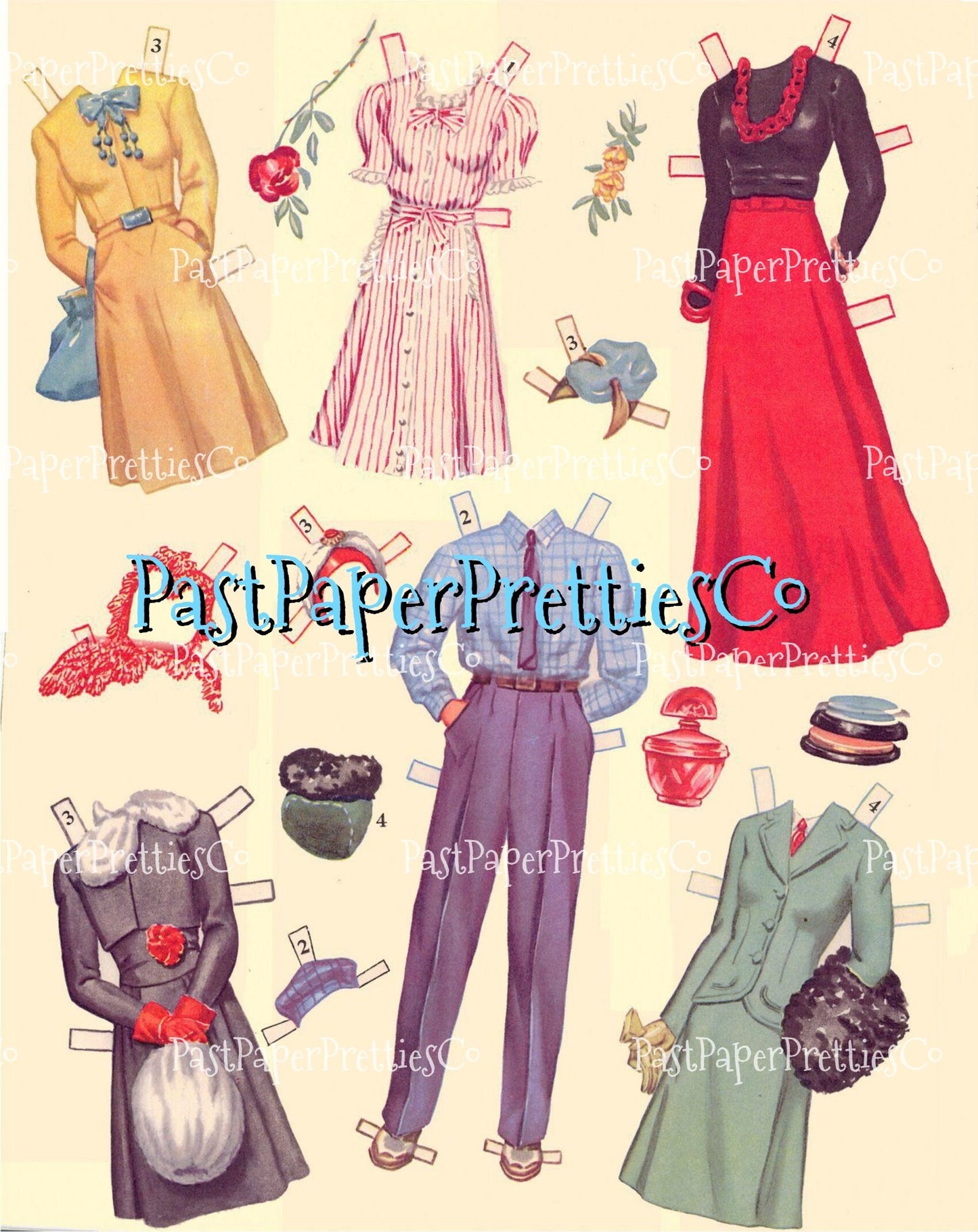 Vintage Paper Dolls Juke Box Soda Shop Diner 1948 Printable PDF Instant Digital Download Fun '50s Teens Girls Boys Sock Hop Clip Art