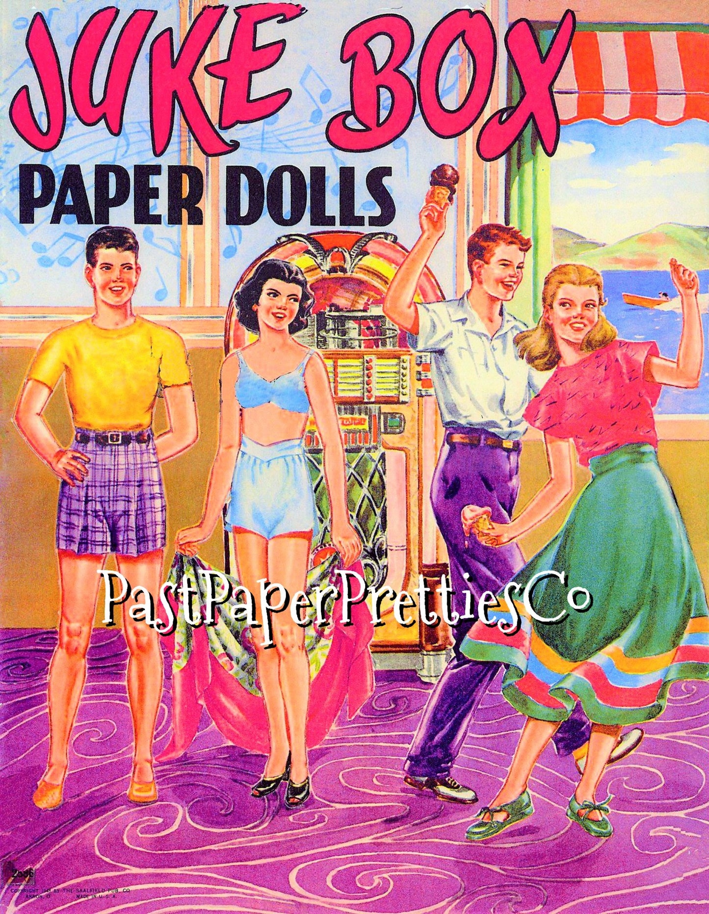 Vintage Paper Dolls Juke Box Soda Shop Diner 1948 Printable PDF Instant Digital Download Fun '50s Teens Girls Boys Sock Hop Clip Art