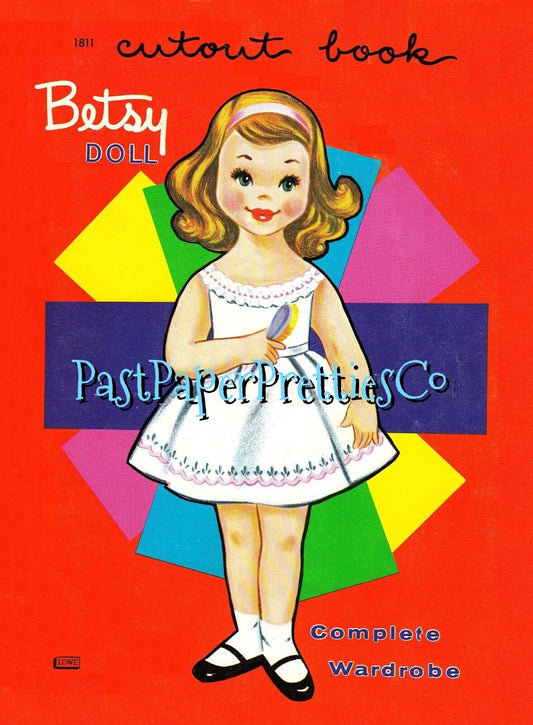 Vintage Paper Dolls Betsy Doll Cutout Book 1967 Printable PDF Instant Digital Download Cute Kitsch Little Sixties Girl Clip Art