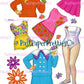 Vintage Paper Dolls with Lace-On Costumes 1969 Printable PDF Instant Digital Download 2 Cute Girls Friends Dolls '60s Fashions Clip Art