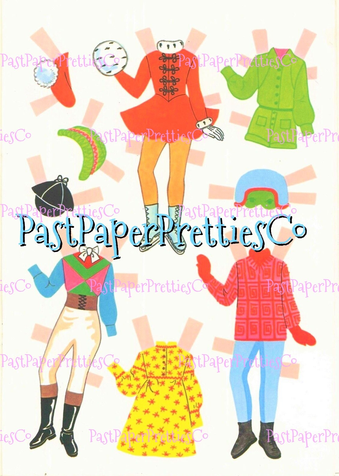 Vintage Paper Dolls Ms. Girls Dolls Career Clothes Cutouts 1976 PDF Printable Instant Digital Download Cute Young Career Ladies Clip Art