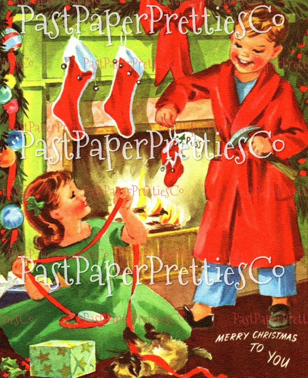 Vintage Printable Midcentury Christmas Children Childhood Magic Card Images PDF Instant Digital Download MCM Holiday Kids Collages Clipart