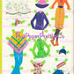 Vintage Paper Dolls Fashion Flatsy Retro 1971 Printable PDF Instant Digital Download Cute Childhood Toy Fashion Dolls Clip Art