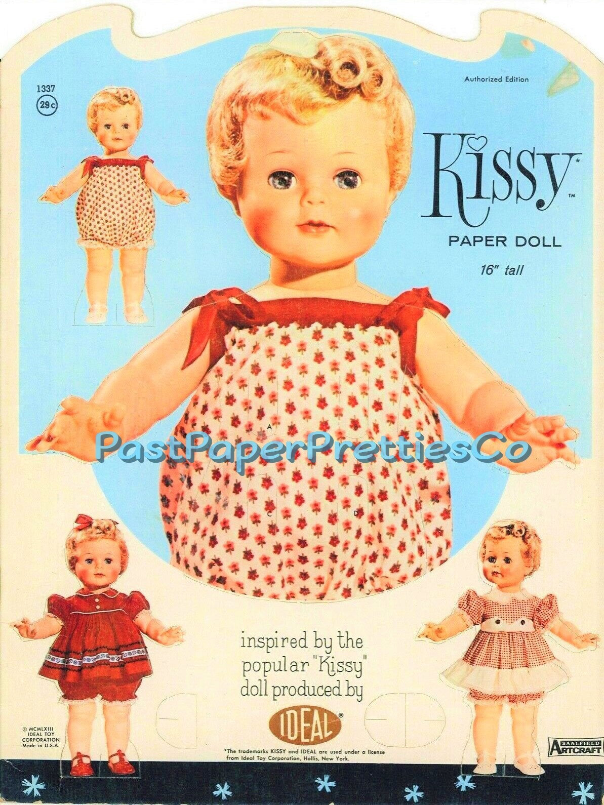 Vintage Paper Dolls Kissy Doll 1963 Printable PDF Instant Digital Download Cute Childhood Toy Baby Doll Clip Art