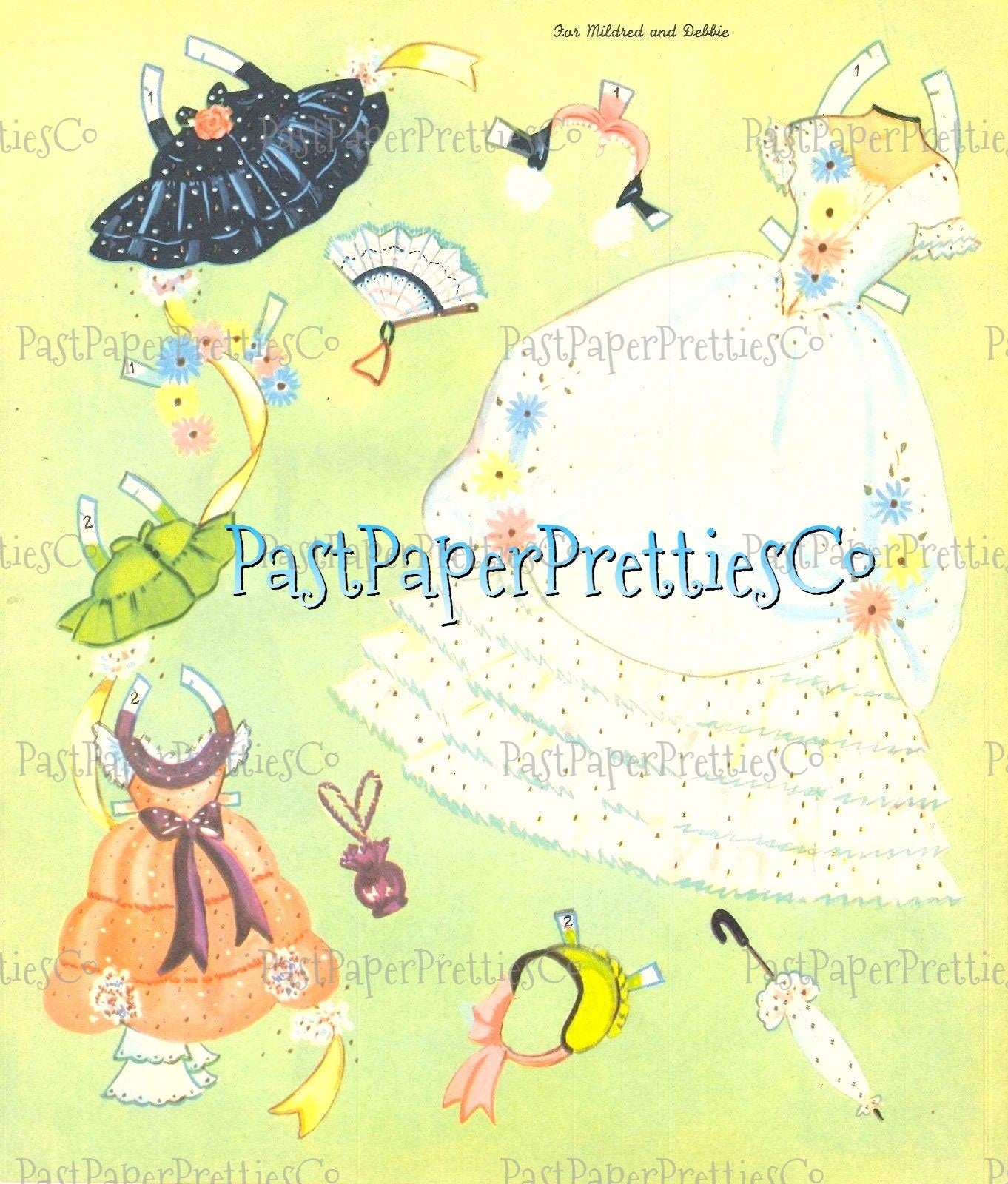 Vintage Paper Dolls Paper Doll Parade 1955 Printable PDF Instant Digital Download 12 Pretty Dolls Girls & Ladies Clip Art