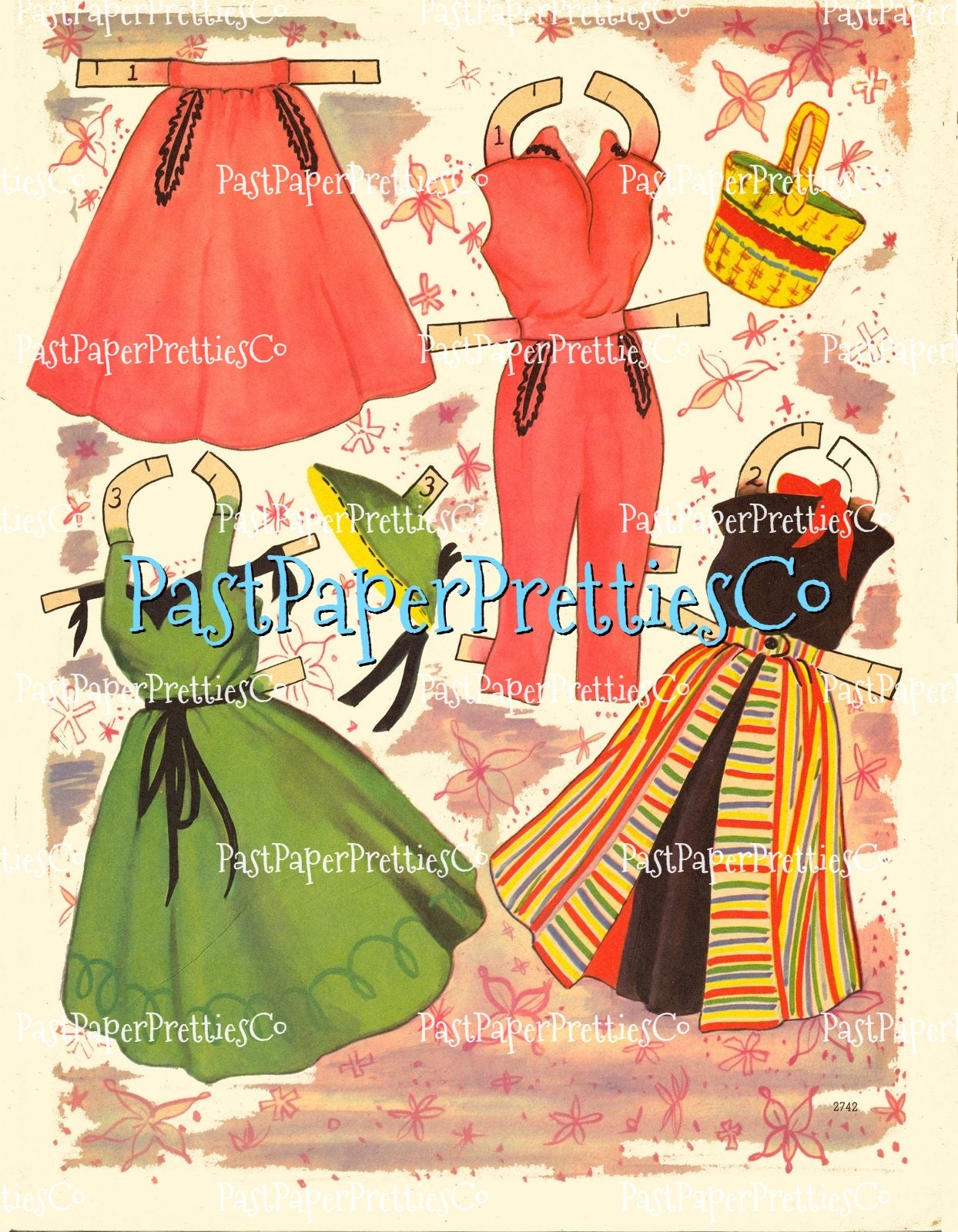 Vintage Beauty Queen Paper Dolls 1948 PDF Printable Instant Digital Download 3 Pretty Mid Century Pageant Dolls Clip Art