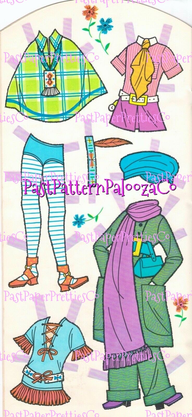 Vintage Paper Dolls Sweet Swingers Doll Book 1968 Retro Groovy Mod Boho Hippie Chicks Fashions Printable PDF Instant Digital Download