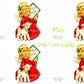 Vintage Printable Little Christmas Angel and Lamb Card Image c. 1940s PDF Instant Digital Download JPEG PNG 300 dpi