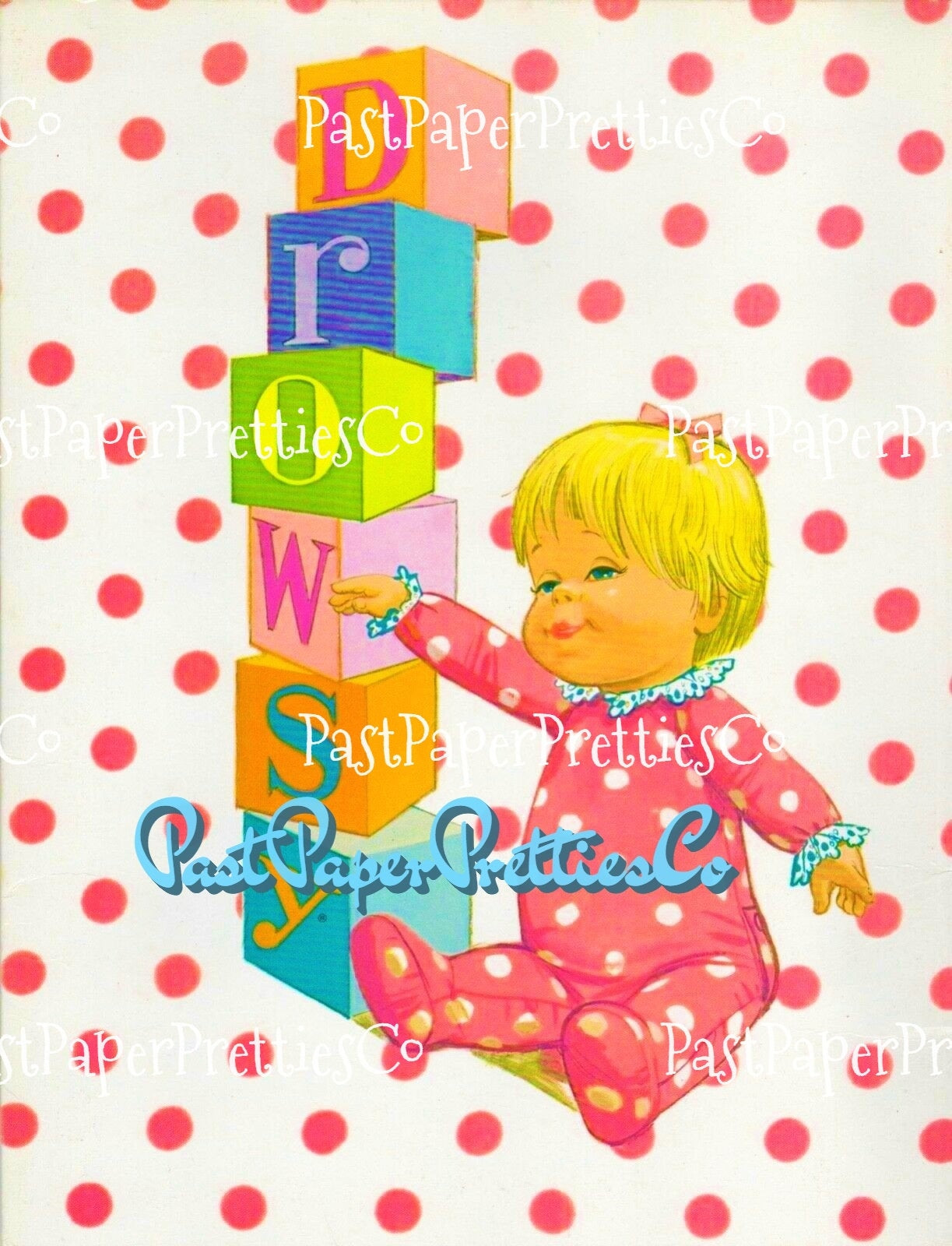 Vintage Drowsy Doll Paper Dolls 1973 Printable PDF Instant Digital Download Cute Sleepy Childhood Toy Doll Clip Art