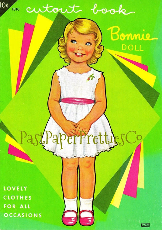 Vintage Paper Dolls Bonnie Doll Cutout Book 1967 Printable PDF Instant Digital Download Cute Kitsch Little Sixties Girl