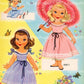 Vintage Paper Dolls Cute Umbrella Girls Printable PDF Instant Digital Download Kitschy Flower Parasol Girls Wrap Around Dresses