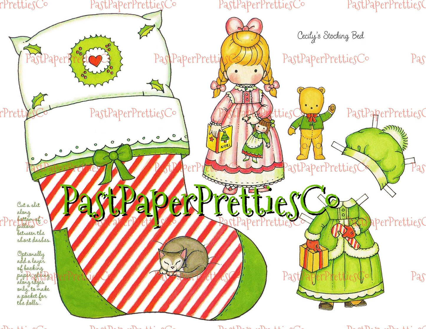 Vintage Printable Christmas Paper Dolls Adorable Girls Boys Paper Playets PDF Instant Digital Download Kawaii Kitschy Holiday Kids Clip Art