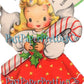 Vintage Printable Pretty Angel Girls Christmas Card Images 3 Sizes Fussy Cuts Collages Full Cards PDF Instant Digital Download Cute Clipart