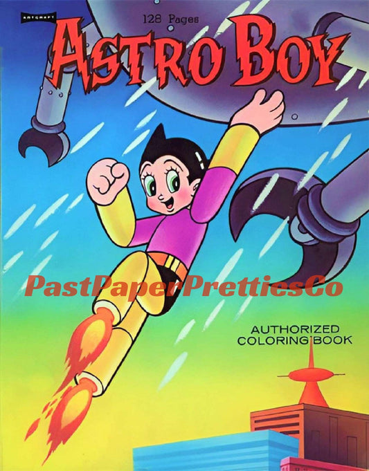 Vintage Printable Astro Boy Coloring Book 1966 Sci Fi Adventures Space Robot Superhero PDF Instant Digital Download