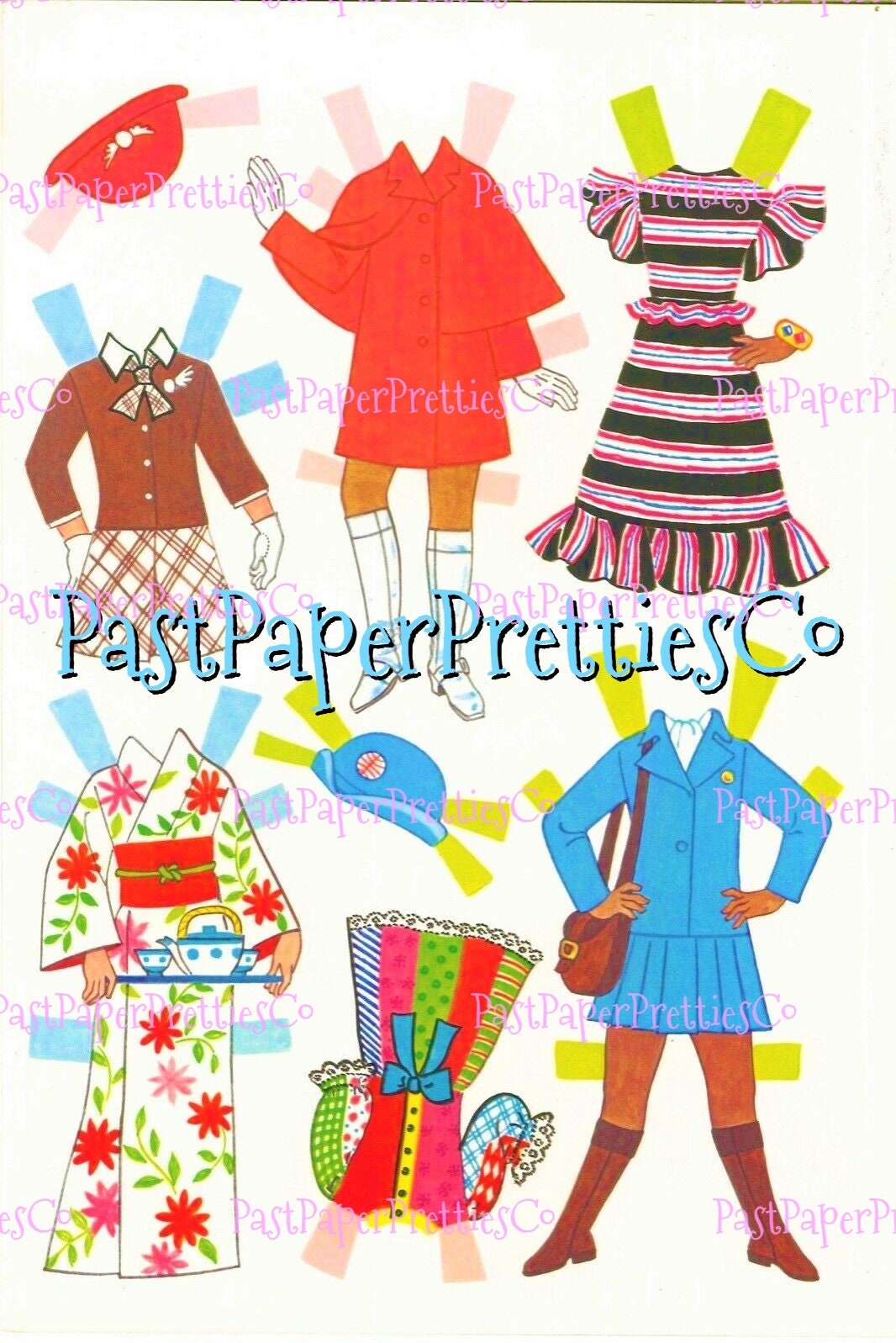 Vintage Paper Dolls Ms. Girls Dolls Career Clothes Cutouts 1976 PDF Printable Instant Digital Download Cute Young Career Ladies Clip Art