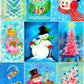 Vintage A Blue Christmas Retro Greeting Cards Collage Sheets 45 Printable MCM Holiday Images PDF Instant Digital Download Clip Art 2 Sizes