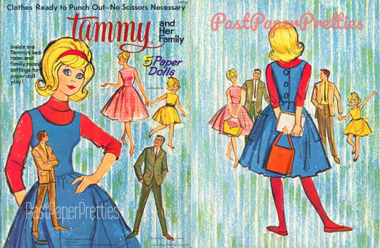 Vintage Paper Dolls Tammy and Her Family 1964 Printable PDF Instant Digital Download Cute Childhood Toy Fashion Doll Clip Art Z1