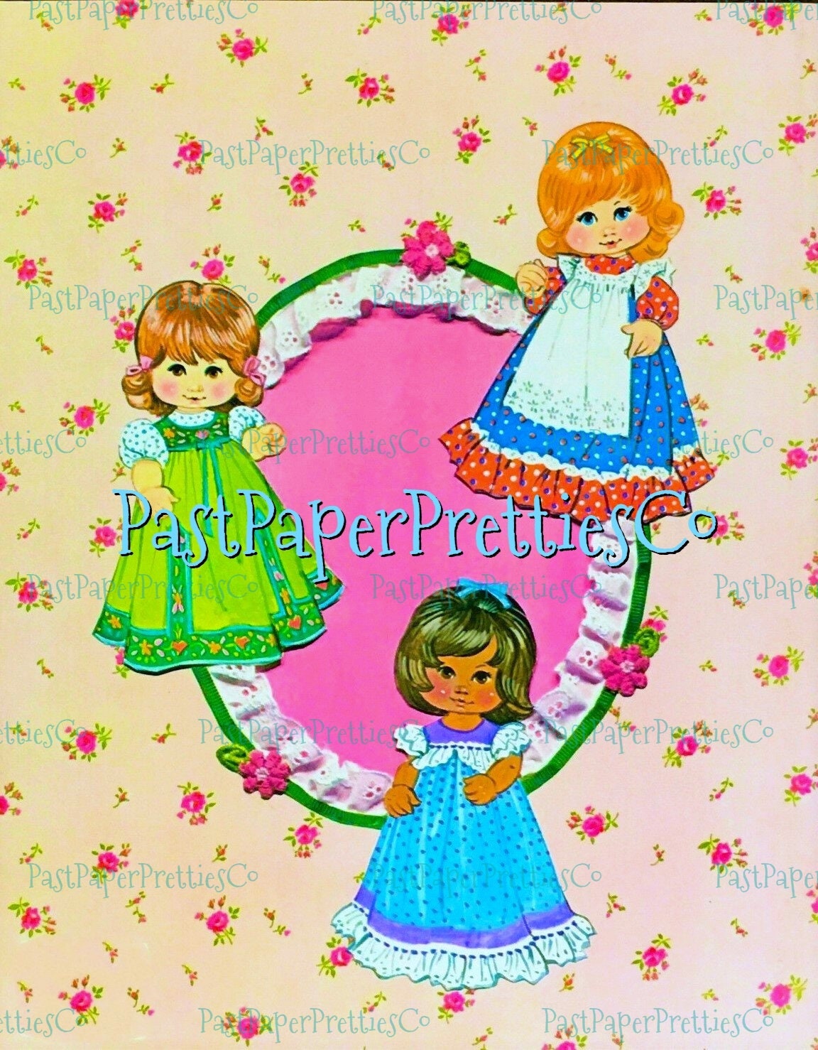 Vintage Paper Dolls Rosebud 1975 Printable PDF Instant Digital Download Cute Nostalgic Childhood Toy Dolly Clip Art