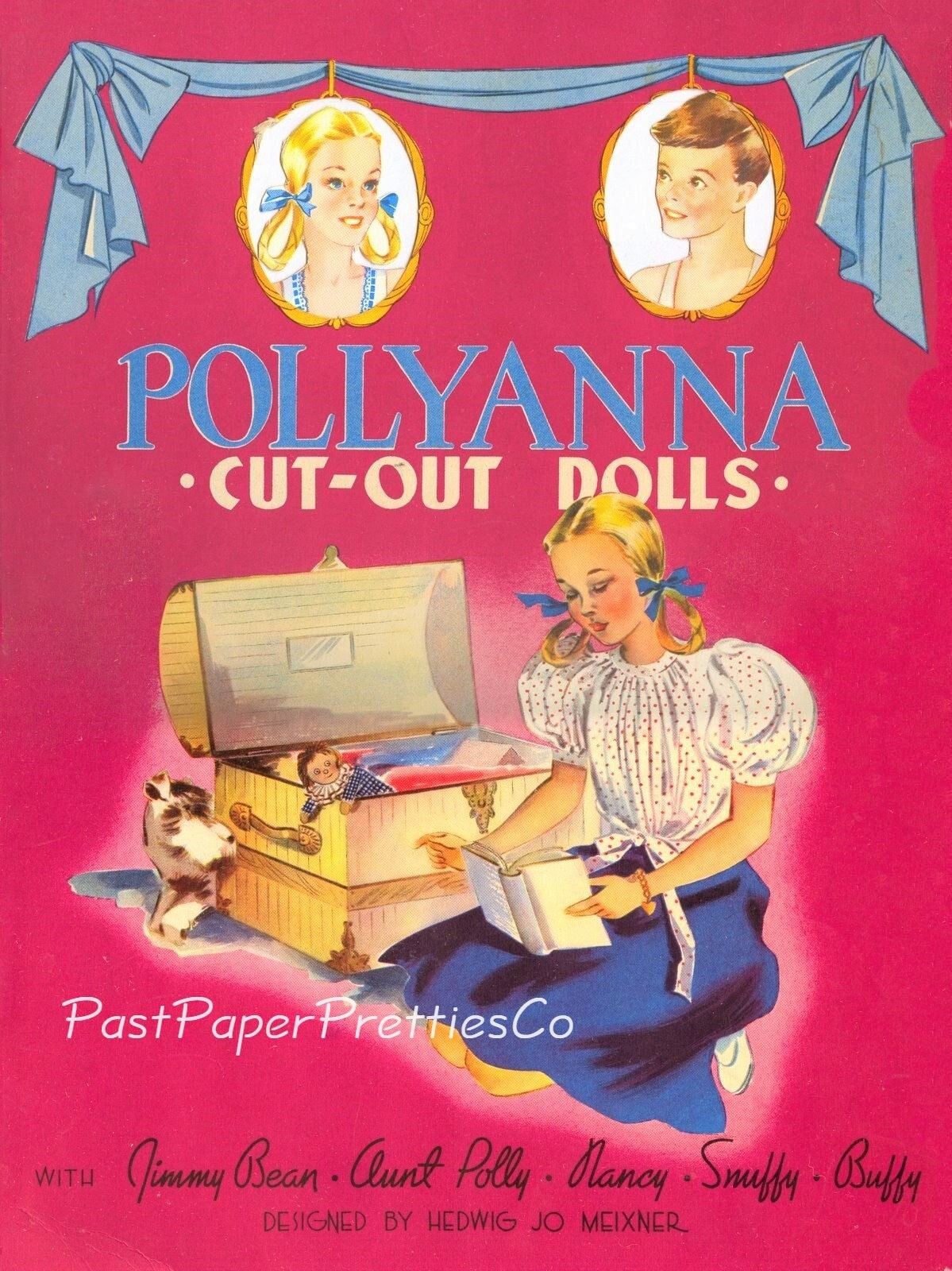 Vintage Paper Dolls Pollyanna Cut Out Dolls c. 1941 PDF Printable PDF Instant Digital Download Jimmy Bean Aunt Polly Clip Art