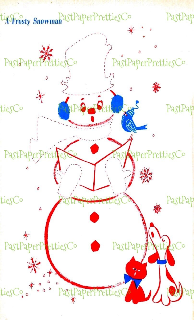 Vintage Christmas Sticker Fun Printable eBook 1966 PDF Instant Digital Download Retro Holiday Activity Play Book Paper Crafts 22 Pages