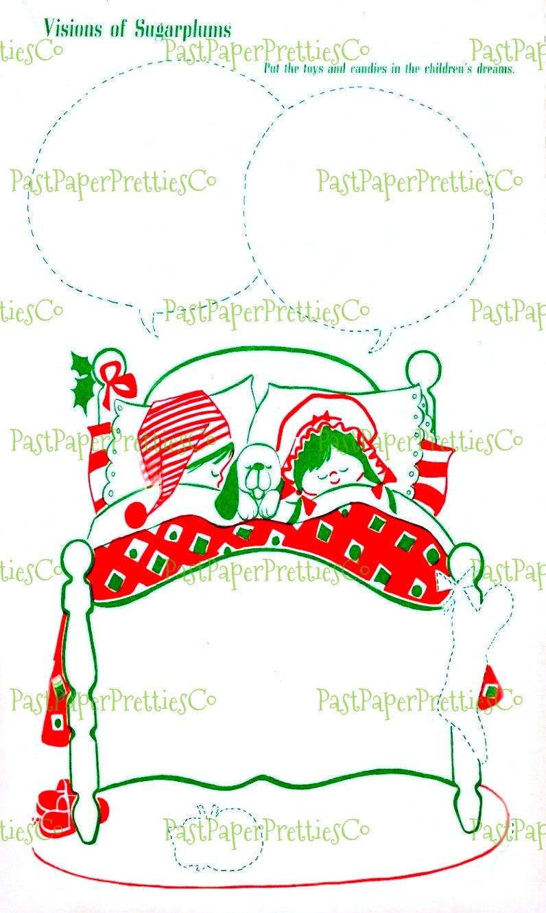 Vintage Christmas Sticker Fun Printable eBook 1966 PDF Instant Digital Download Retro Holiday Activity Play Book Paper Crafts 22 Pages