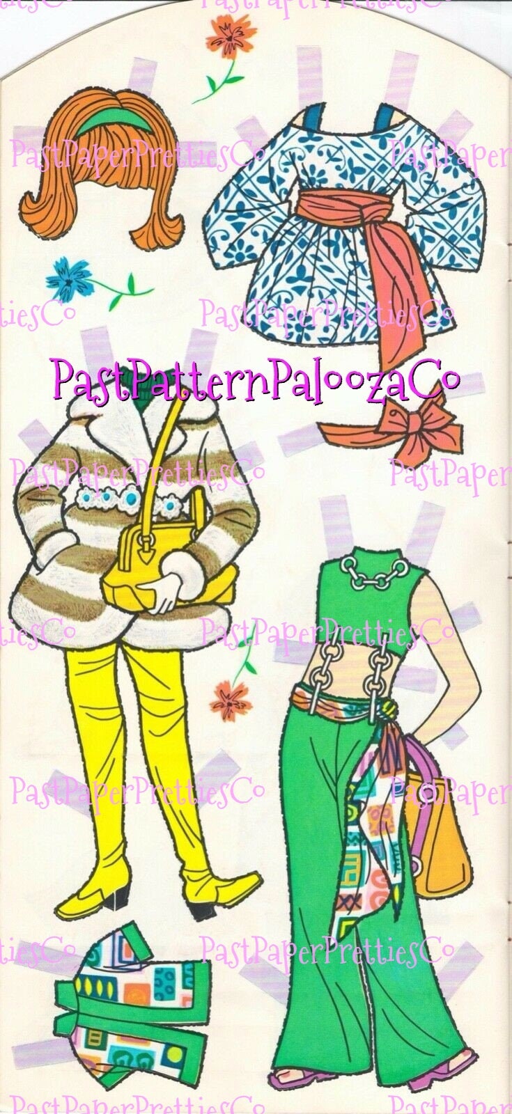 Vintage Paper Dolls Sweet Swingers Doll Book 1968 Retro Groovy Mod Boho Hippie Chicks Fashions Printable PDF Instant Digital Download