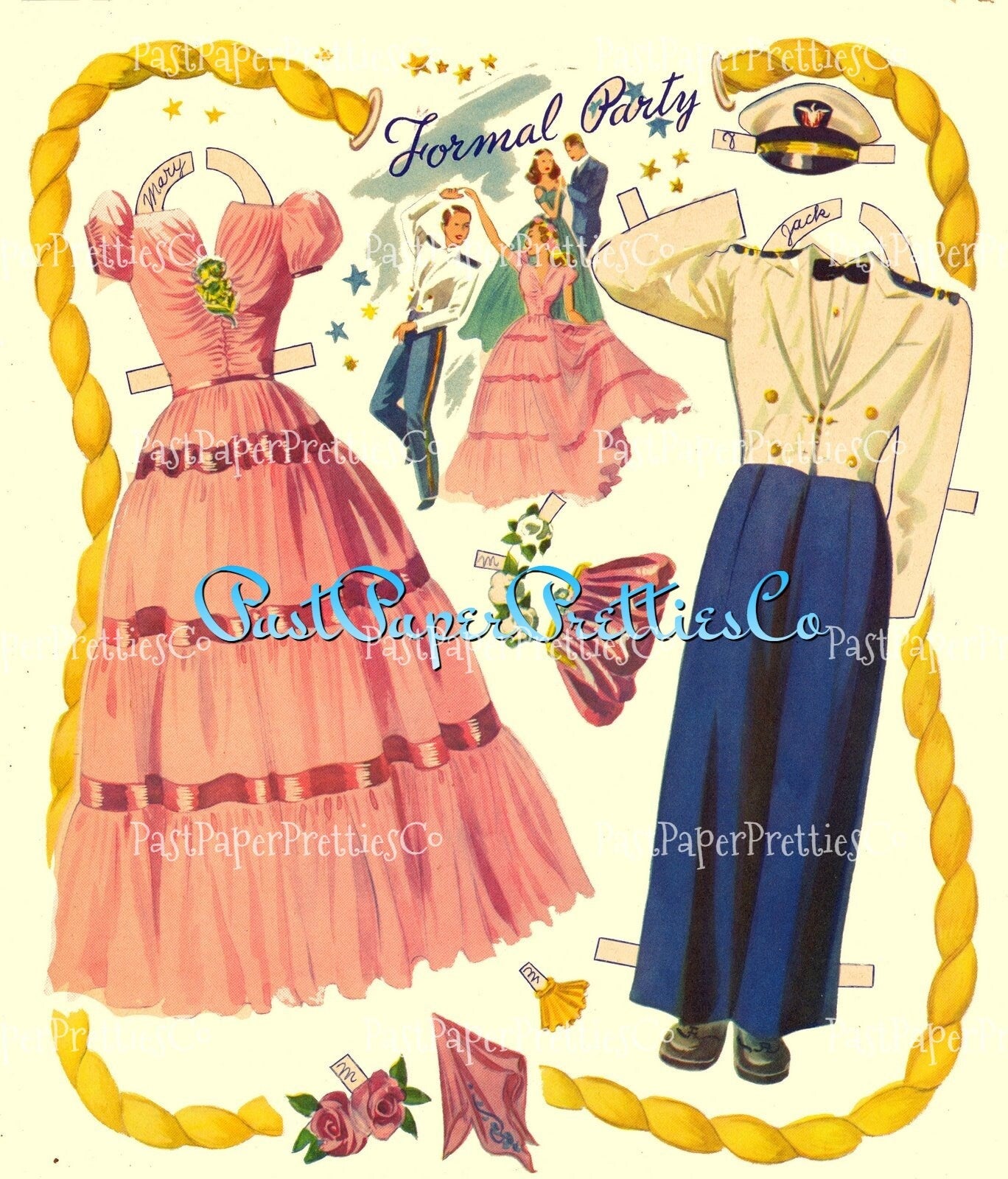 Vintage Paper Dolls Navy Scouts 1942 Printable PDF Instant Digital Download WWII Naval Sea Force Boy Girl Military Wartime Clip Art