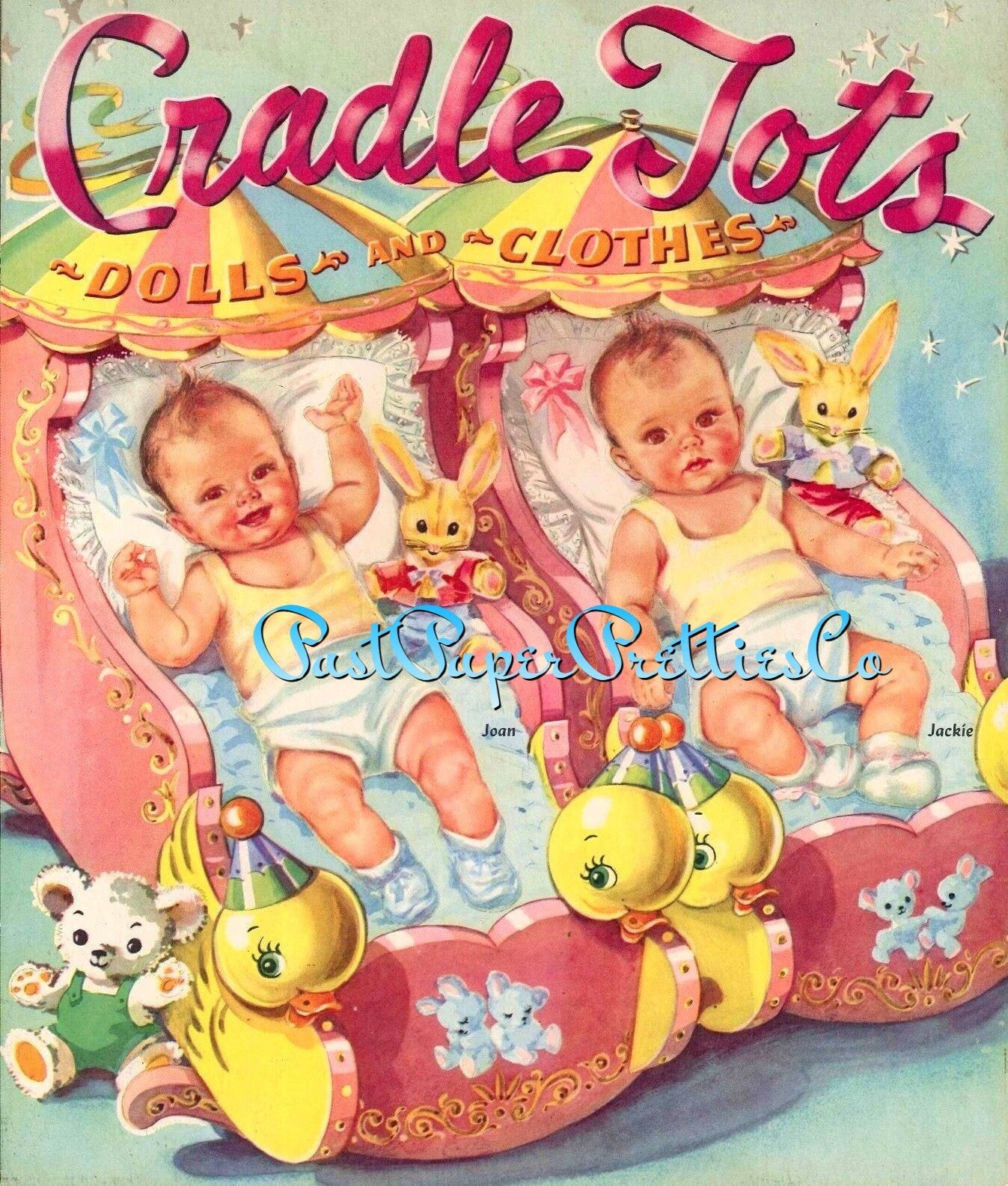 Vintage Baby Paper Dolls Cradle Tots 1946 Printable PDF Instant Digital Download Cute Cherubic Babies & Clothing Clip Art