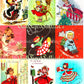 99 Vintage Printable Little Christmas Ladies MCM Girls ATC Collage Sheets Images PDF Instant Digital Download Cute Holiday Clip Art