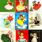 99 Vintage Printable Little Christmas Ladies MCM Girls ATC Collage Sheets Images PDF Instant Digital Download Cute Holiday Clip Art